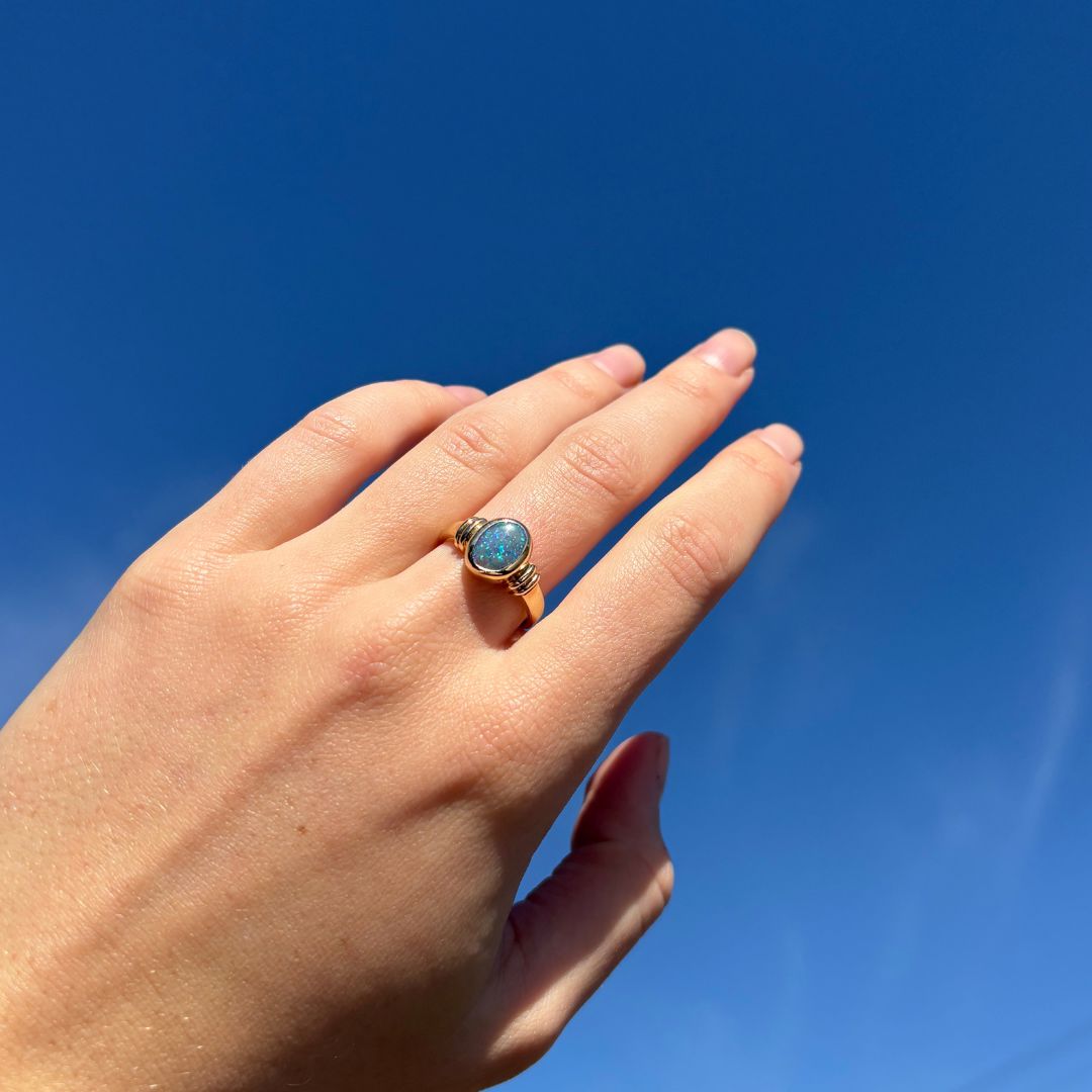 Lagoon Black Opal Ring 035