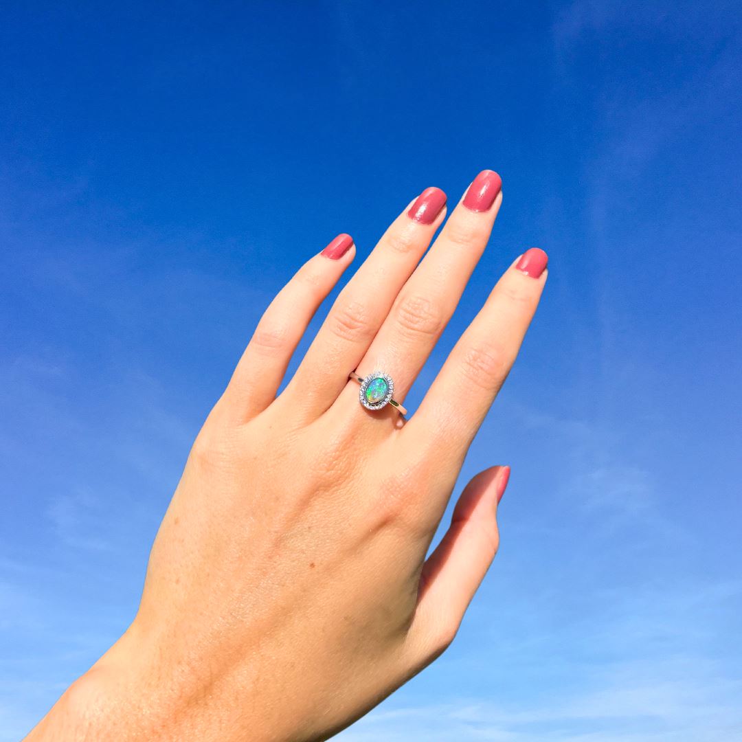 Lagoon Light Opal Ring 071