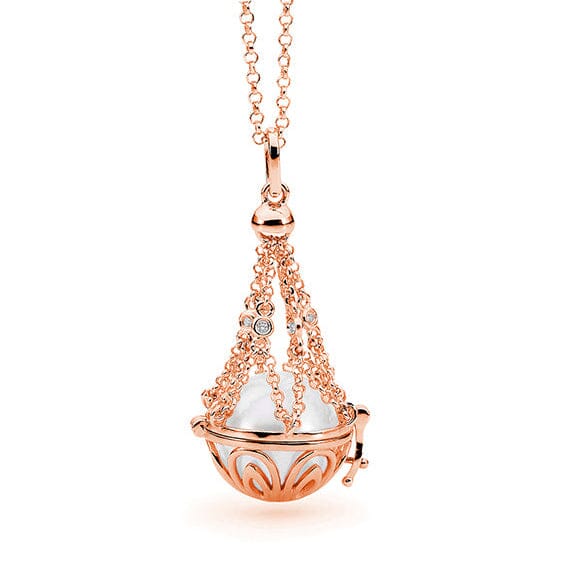 Pink Cultured Pearl 14ct Rose Gold Necklace | Ikecho Australia