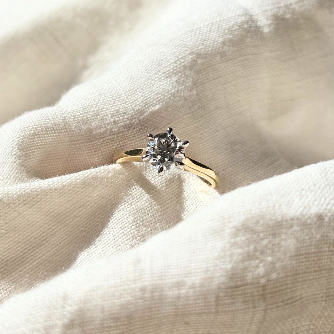 White Round Lab-Grown Diamond Ring 012