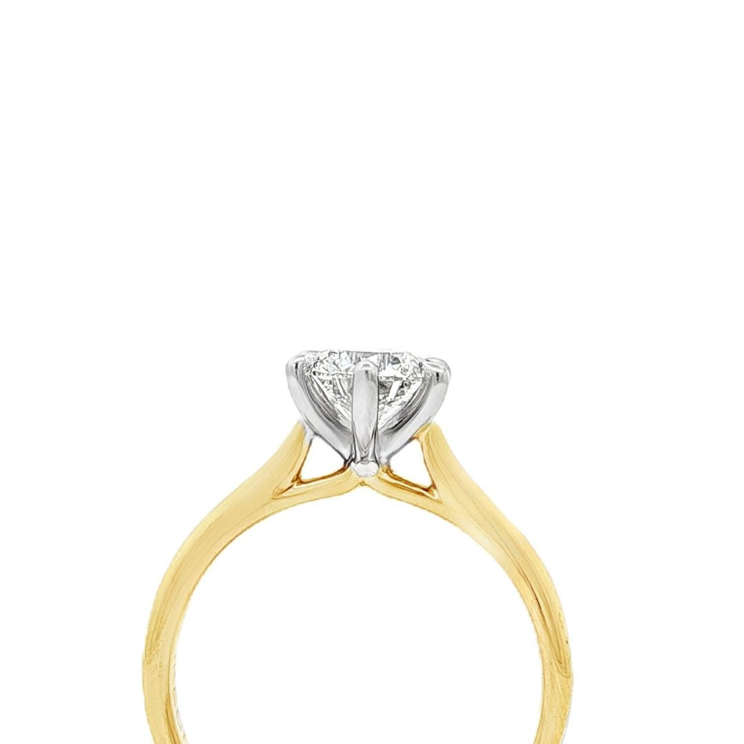 White Round Lab-Grown Diamond Ring 012