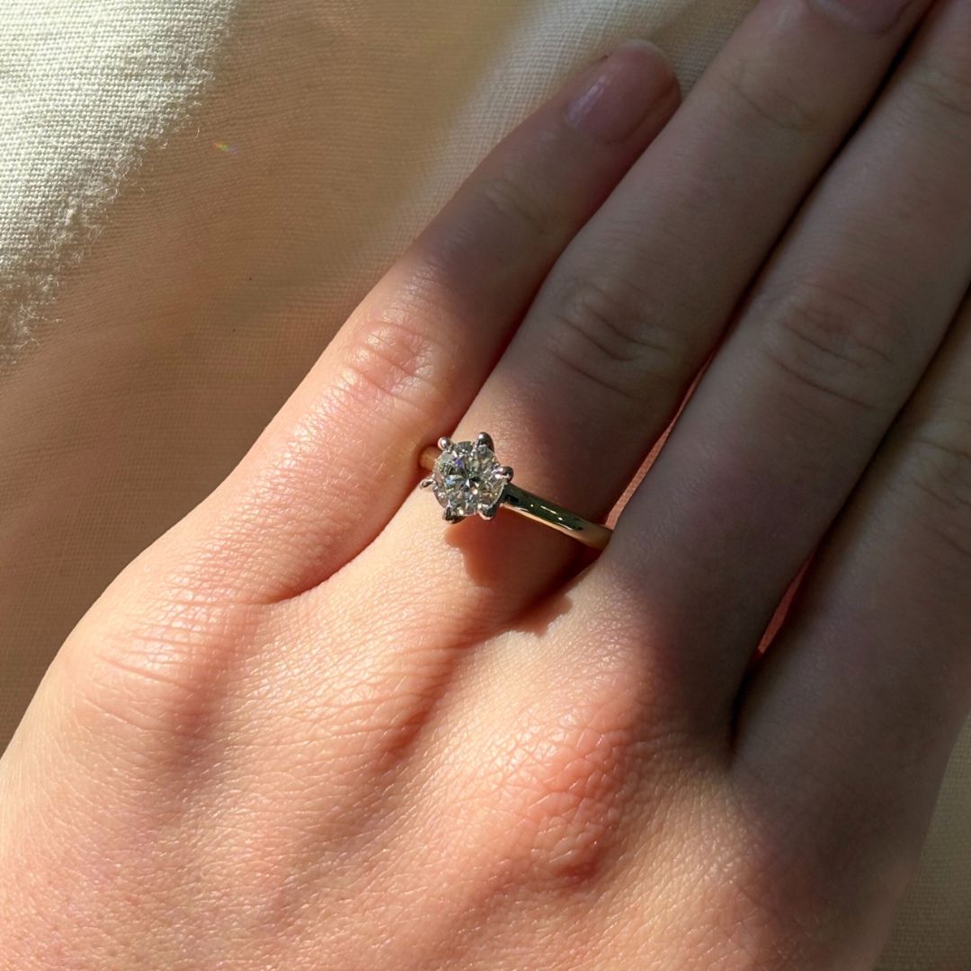 White Round Lab-Grown Diamond Ring 012