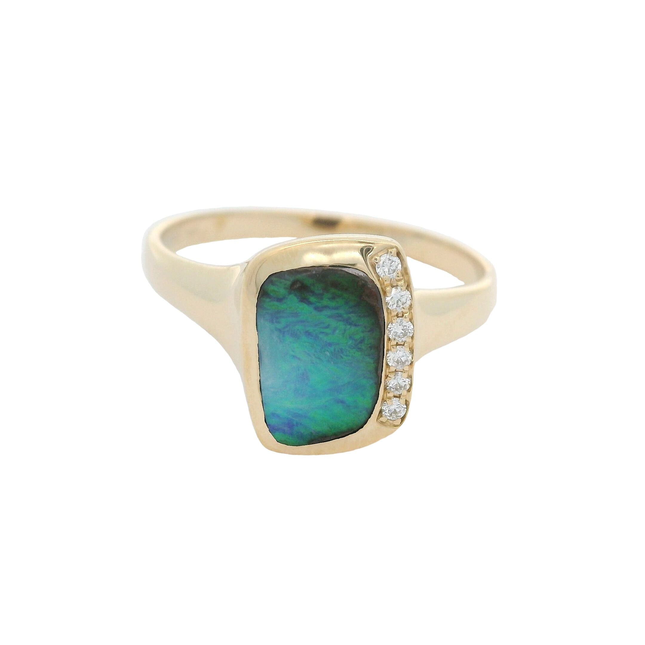 1.73ct Turquoise Solid Boulder Opal Ring