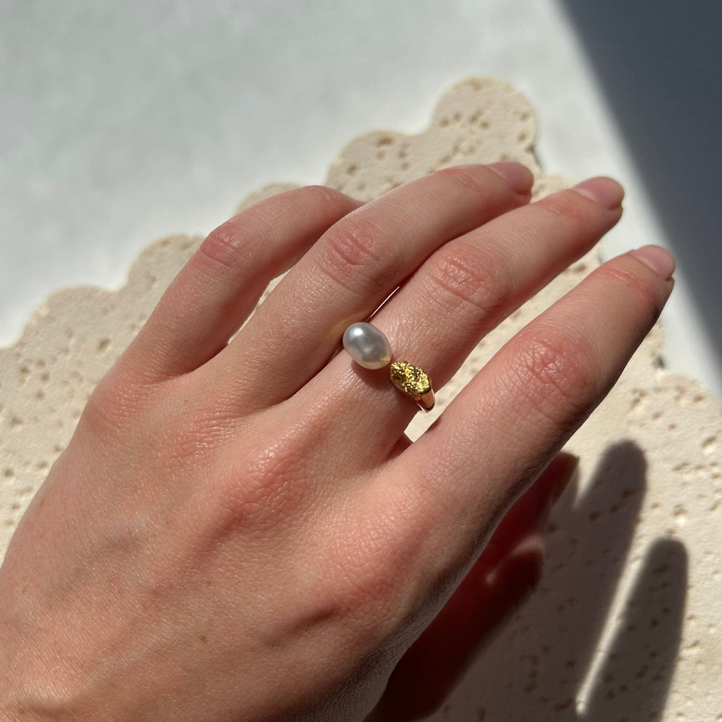 Lustre+Gold Ring on model hand