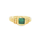 Gold ring with a green Australian opal gemstone on a white background | Ikecho Australia