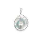 Large mabe pearl pendant with white gold setting on a white background | Ikecho Australia