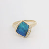 3.49ct Turquoise Solid Boulder Diamond Ring