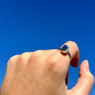 Sapphire Green Boulder Opal Ring 029