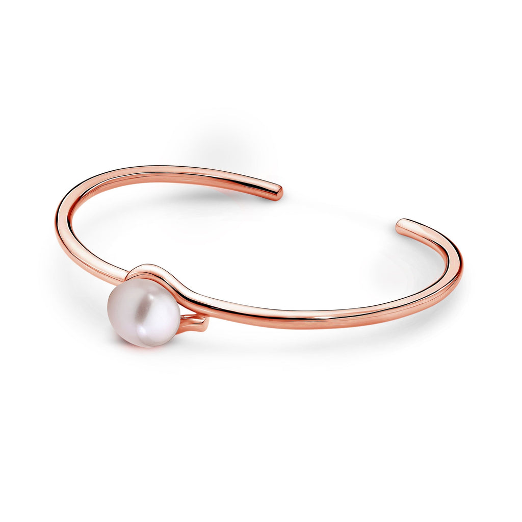 Pearl Bangle, Ikecho pearl bangle, Ikecho Australia pearl bangle, Silver  Rose Gold Pearl Bangle