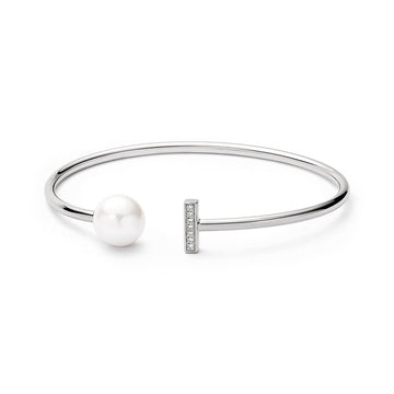 Pearl Bangle, Ikecho pearl bangle, Ikecho Australia pearl bangle, Silver Pearl Bangle