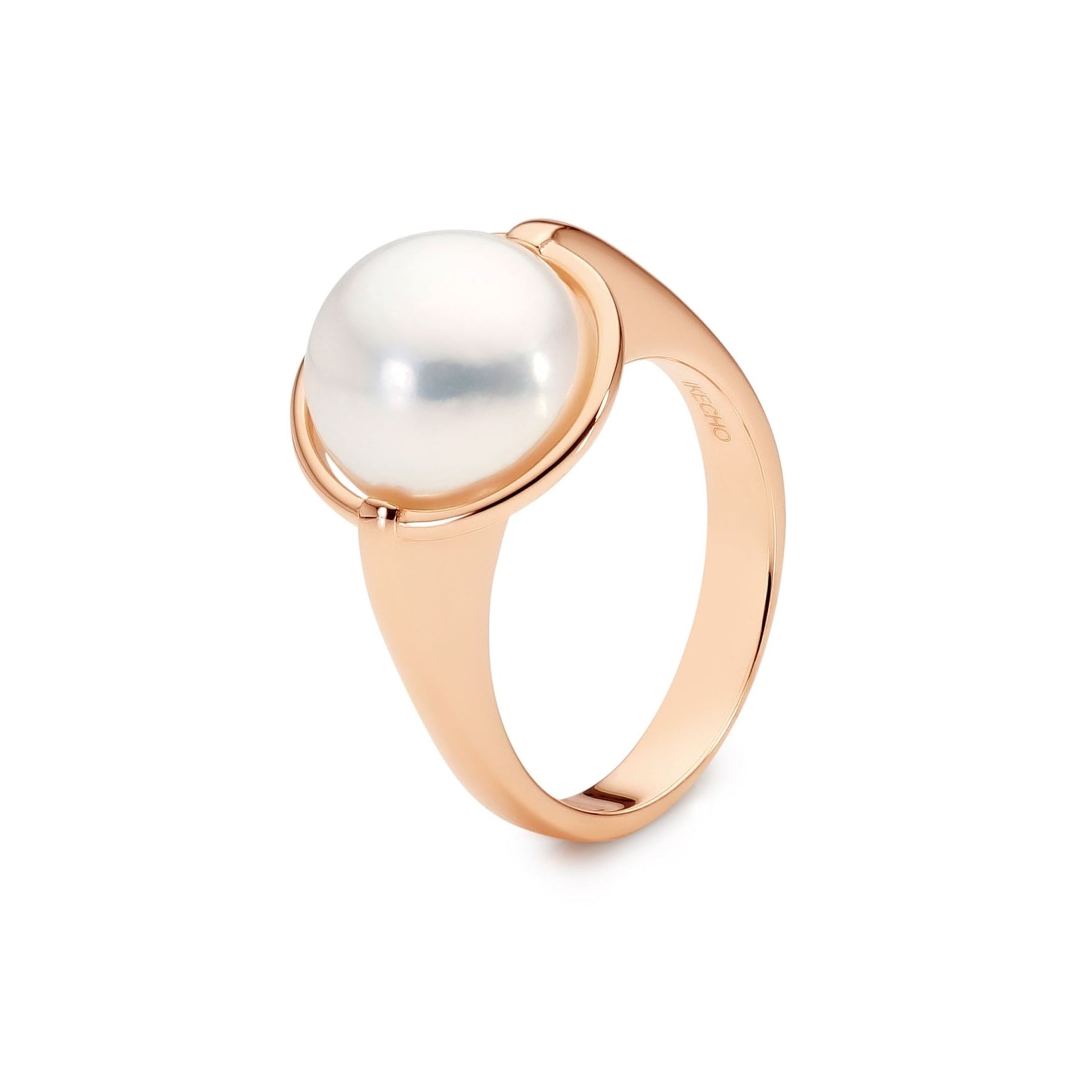 Silver Rose Gold Plated Pearl Maude Ring | Ikecho Australia 